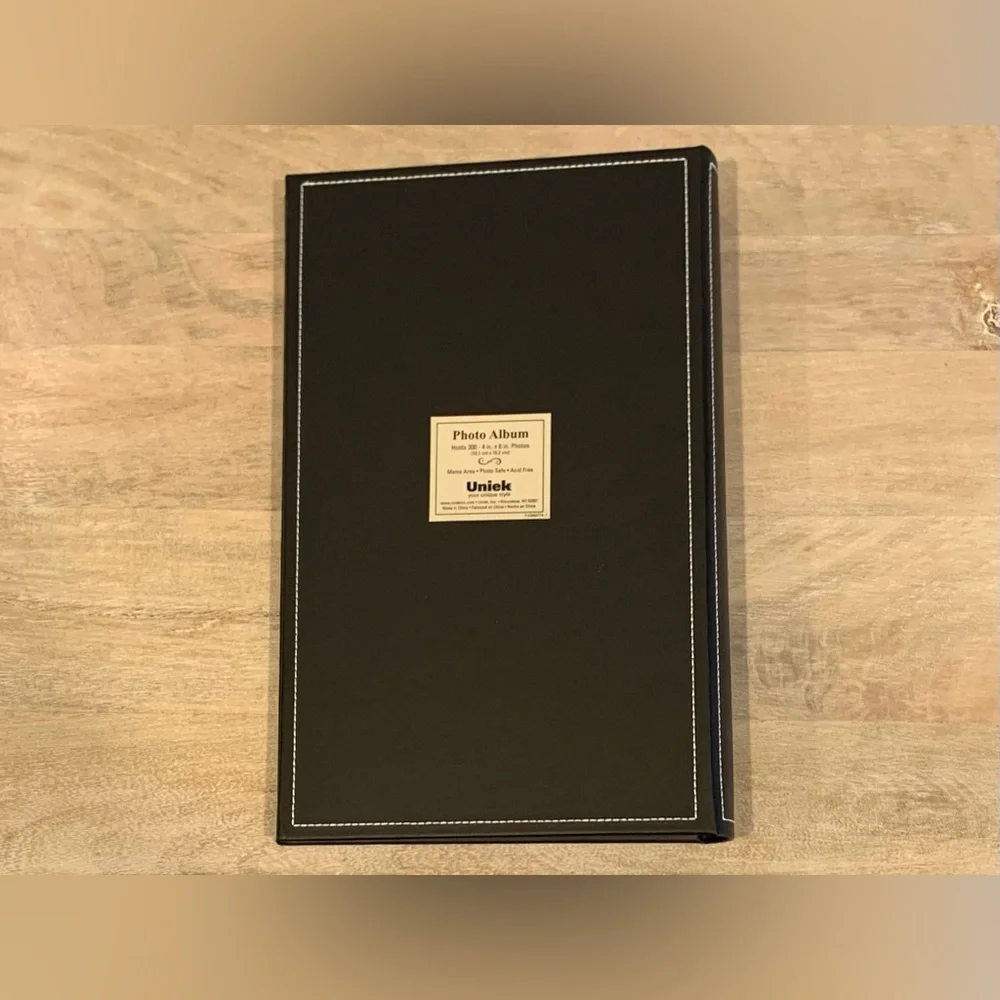 Black Faux Leather Photo Album, Holds 300 4x6 Photos - Picture 3 of 6